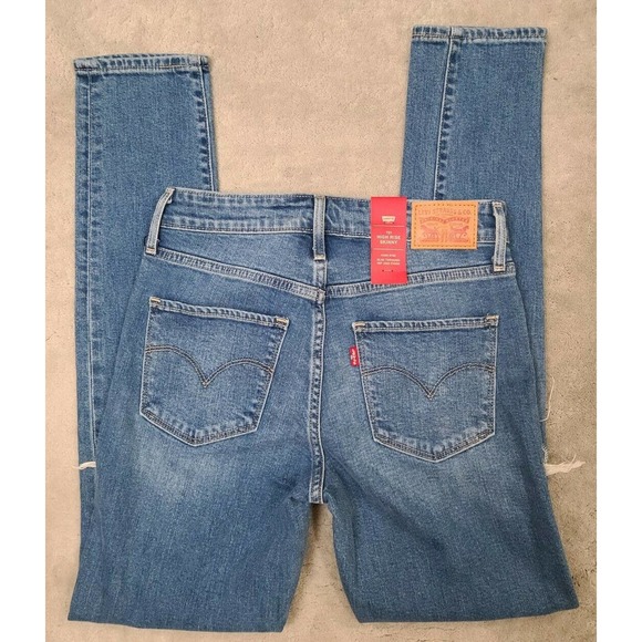 Levi's Women's 721 High Rise Skinny Stretch Distressed Blue Jeans Size 27 - Picture 4 of 4